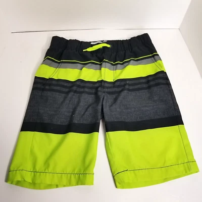 Baús de natação masculinos Old Navy com bolso extra brilho verde minhoca tamanho L 10-12 - Imagem 1 de 4