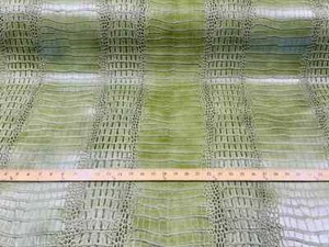 Crocodile Vinyl Fabric Kiwi Green Faux Crocodile Skin Vinyl Fabric Sold By Yard - Picture 1 of 3