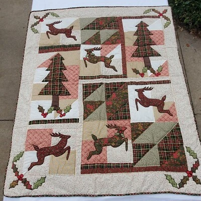 Christmas Quilt Reindeer Games By Prairie Grove Peddler 62" x 50" - Image 1 of 4