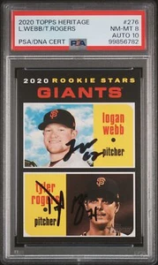 2020 HERITAGE #276 LOGAN WEBB TYLER ROGERS PSA AUTO 10 ROOKIE AUTOGRAPH RC POP 1 - Picture 1 of 2