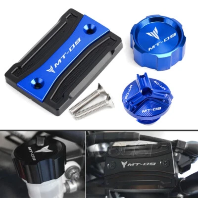 Cubierta de líquido de frenos delantero y cubierta de puerto de llenado de aceite para Yamaha MT-09 MT09 2014-2020 Foto 1 de 4