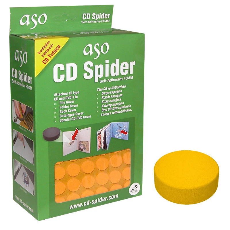 CD DVD Foam Hub Spider Holders Self Adhesive Sticky Dots Studs 1000 pcs (Orange) - Image 1 of 4