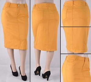 New Women stretch Skirt Color Skirt Midi Calf length 28" #SG-76418 - Picture 1 of 3