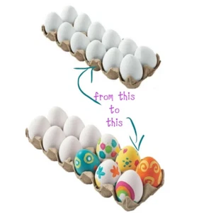 Happy Easter DIY Egg Coloring Kit - 12 Plastic Eggs - Picture 1 of 6