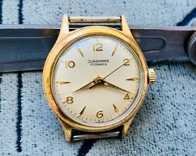 Collectible Watch JUNGHANS 17 jewels German made/classic military B-Uhr sts back - Image 1 of 4