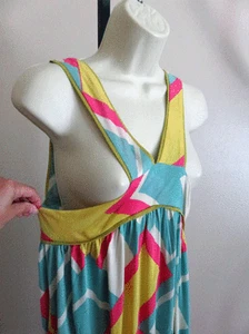 NWT T-Bags Dress Stretchy Knit Colorful Print Sleeveless Size S NWT - Picture 1 of 6