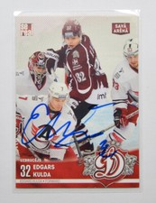 2015-16 Sereal KHL Dinamo Riga Home #21 Edgars Kulda Autograph