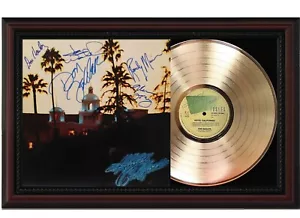 Eagles Hotel Framed Cherry wood Reproduction Signature LP Record Display. - Bild 1 von 5