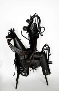 ESCULTURA METÁLICA CABALLERO MODERNISTA VINTAGE AÑOS 60 - Imagen 1 de 4