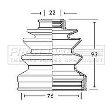 Genuine FIRST LINE Front Inner CV Boot Kit for Honda Civic 1.6 (10/1991-11/1995)