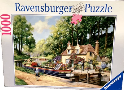 Ravensburger 1000 pc Life on the Canals by Alan King 2001 vintage jigsaw puzzle - Image 1 of 2