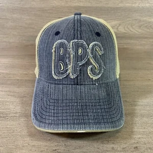 Bass Pro Shops Strapback Baseball Cap Hat Denim Khaki Embroidered Script Logo - Picture 1 of 7
