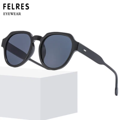 Óculos de sol masculino feminino retrô redondo moda condução ao ar livre óculos proteção UV - Imagem 1 de 4