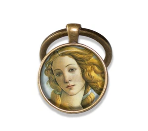 Sandro Botticelli's Venus Vintage Arts Handmade Glass Pendant KEYCHAIN Key Ring - Picture 1 of 7