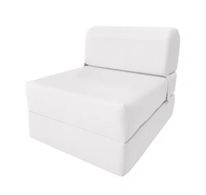 Poltrona Letto Pieghevole in Schiuma Bianca, Cuscino Divano Letto Portatile 6 x 24 x 70 - Foto 1 di 7