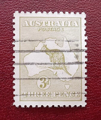 AUSTRÁLIA 1913 3d Canguru Usado Mi 43XI Scott 47 Yt 5a(A) Sg 37 XF 2096 - Imagem 1 de 2