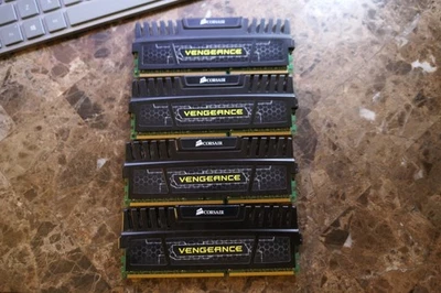 Corsair Vengeance 16GB 4x4GB DDR3 1600 MHz Desktop Memory CMZ16GX3M4A1600C9 - Image 1 of 2