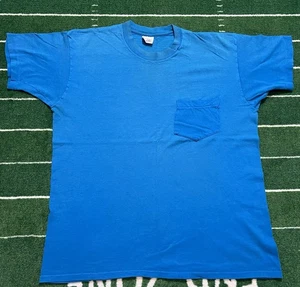 Vintage John Henry Blank Selvedge Pocket T-Shirt Faded Distressed Size Large USA - Picture 1 of 13
