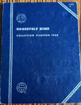 1946-1964  COMPLETE ROOSEVELT DIME SILVER SET (48 COINS)  IN WHITMAN 9029 FOLDER - Image 1 of 4