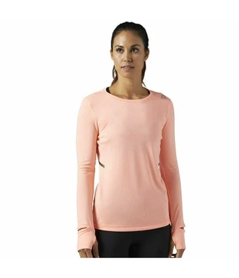 锐步女式标志羊毛图案T恤,粉色,小号 — 第 1/2 张图片