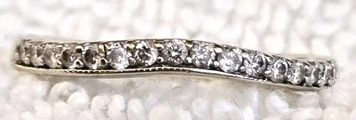 .50ct Diamond Band Bead Set Swirl Stackable Ring 14k White Gold - Image 1 of 4