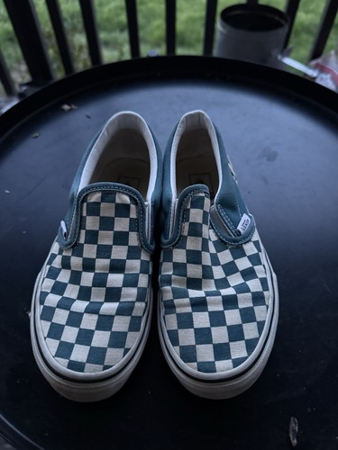 Scarpe slip on a scacchi Vans Off The Wall per bambini verde acqua taglia 3