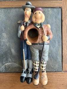 Vintage Golfing Buddies Resin Wine Bottle Holder New - Picture 1 of 4
