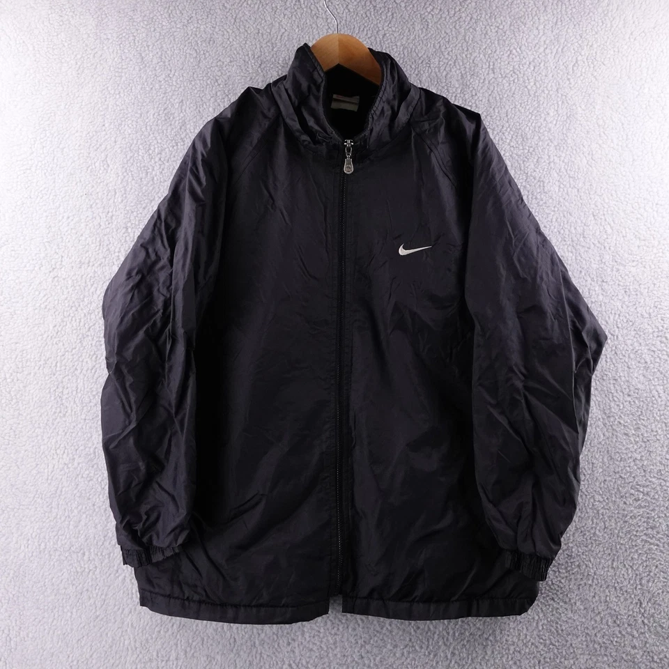 Chaqueta cortavientos vintage Nike negra de nailon para hombre L Y2K Foto 1 de 4