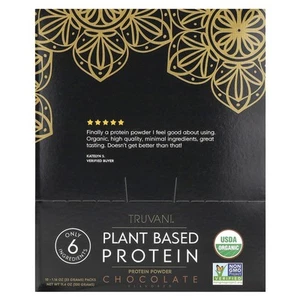 2 X Truvani, Plant Based Protein Powder, Chocolate , 10 Packs, 1.16 oz (33 g) Ea - Picture 1 of 3