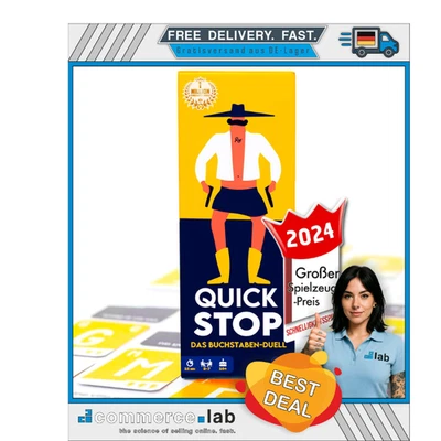 ATM Gaming Quickstop - Das Buchstaben-Duell - Kartenspiel für Jugendliche und...