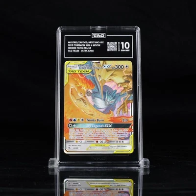 TAG GEM MINT 10 Moltres & Zapdos & Articuno GX 44/68 – Hidden Fates Pokémon - Image 1 of 4