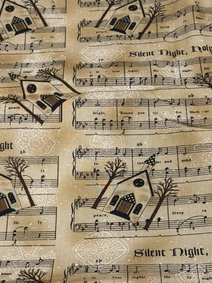 VTG A Village Christmas by Deb Strain for Moda Fabric Silent Night Music 3yrds - Image 1 of 3