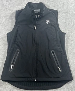 Ariat AriatTek Soft Shell Full Zip Vest Western Logo Black Women’s Size L - Picture 1 of 8