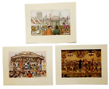 Donald Art Co Anton Pieck Circus Orchestra Litho Print Lot of 3 9 x 7" 1970-71