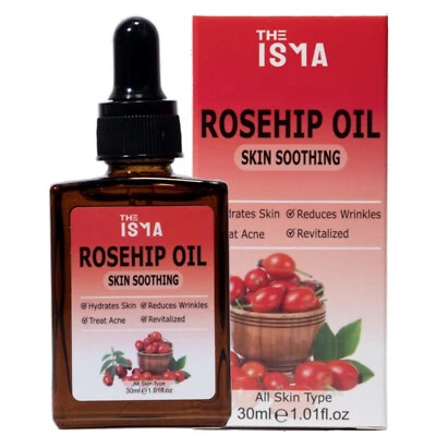 THE ISMA Rosehip Oil Certified Organic 100% Cold Pressed Pure Rose Hip Best Facial Oil