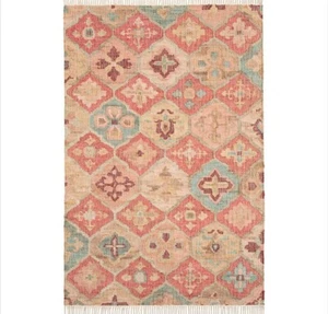 Handwoven Navajo Jute Rug Western Design Native American Size 9x12 Free Shipping - Picture 1 of 2