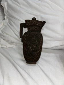 Rare Vintage Lhasa Hand Carved Yak Bone Brown 7" Pitcher / Vase Tibet - Picture 1 of 5