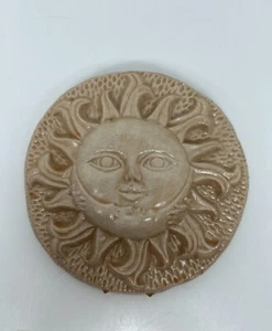 Sun & Moon Celestial Ceramic Wall Hanging Plaque Pottery 5.75" - Picture 1 of 4