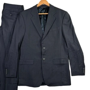Banana Republic Suit Mens 38R Jacket 31x29 Pants Navy Striped Wool Stretch EUC - Picture 1 of 22