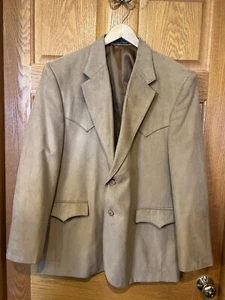 Chaqueta CO488 Circle S Western Yugo Blazer Abrigo Deportivo Imitación Gamuza Tostado Para Hombres 44R - Imagen 1 de 4