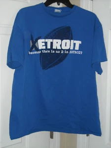 Etroit, Because There Is No D in Detroit, T-Shirt, blau,, XL Herren T-Shirt - Bild 1 von 6