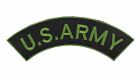 U.S Army Green on Black Top Rocker Decorative Patch for Biker Vest or Jacket