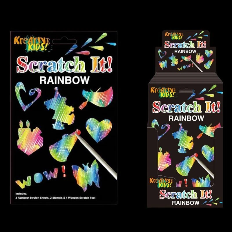Scratch It Rainbow Art Pack Craft Kit Stencil Magic Pictures - Image 1 of 1