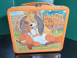Vintage 1981 Disney Productions The Fox & the Hound Metal Lunchbox; no Thermos - Picture 1 of 8