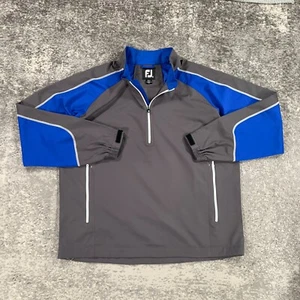 Footjoy Golf Windbreaker Jacket Mens XXL Grey Blue Colorblock 1/4 Zip Mock Neck - Picture 1 of 15