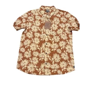 Toad & Co Short Sleeve Shirt Men’s Small Brown Fletcher Floral Button Up NWT - Picture 1 of 13