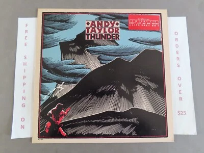 ANDY TAYLOR (OF DURAN DURAN) THUNDER 1ST PRESS PROMO LP W/ HYPE STICKER - Image 1 of 4