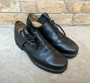Half's Haferl Black Leather Lace Up Bavarian German Shoes Men's 9 UK? 9.5 US EUC - Picture 1 of 12