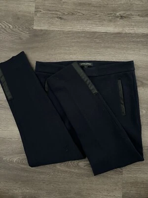 Banana Republic Sloan Navy slim ankle pants faux leather pocket trim  Size 4P - Image 1 of 4