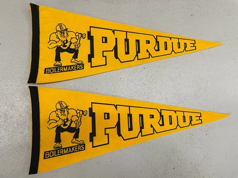 2 VINTAGE PURDUE UNIVERSITY PENNANTS Cover
